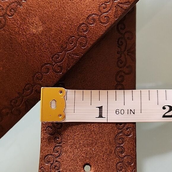 Nine West Brown Belt with Skull and Rose Winged Buckle. EUC. - Picture 7 of 7